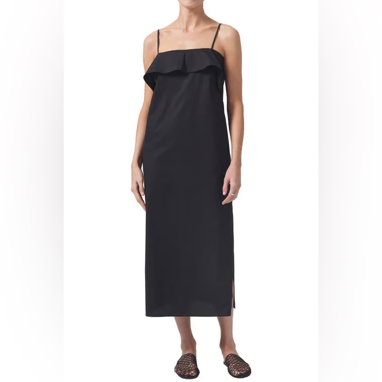 Citizens Of Humanity Sable Flounce Midi Dress - Black